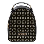 Studded Zip Rugzak Love Moschino , Black , Dames