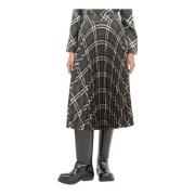 Geruite Plooirok van Wolmix Burberry , Multicolor , Dames