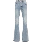 Indigo Denim Stonewashed Wide Leg Jeans Purple Brand , Blue , Heren