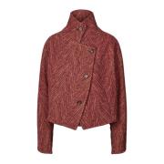 Burgundy Lunna Blazer Elegant Jas Rabens Saloner , Red , Dames