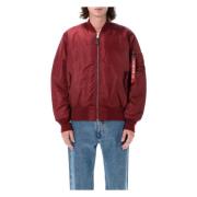 Burgundy Ma-1 Bomber Jacket Outerwear Alpha Industries , Red , Heren