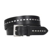 Zwarte leren riem met studs Orciani , Black , Heren