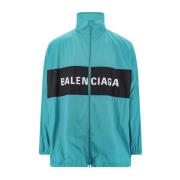 Groene Windbreaker Jas Stijlvol Comfortabel Balenciaga , Green , Heren