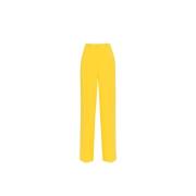 Gele Straight Leg Broek Elisabetta Franchi , Yellow , Dames