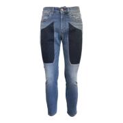 Skinny Jeans met Alcantara Patches Jeckerson , Blue , Heren