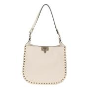 Rockstud Leren Hobo Tas Valentino Garavani , Beige , Dames