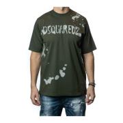 T-Shirts, Stijlvolle Collectie Dsquared2 , Green , Heren