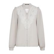 Elegante V-hals Shirt Silver Cloud Bruuns Bazaar , Beige , Dames