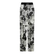 Witte broek met bloemenprint en fluwelen tailleband Tom Ford , Multico...