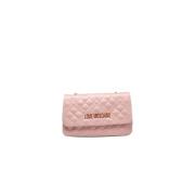 Kleurrijke Crossbody Tas met Klep Sluiting Love Moschino , Pink , Dame...