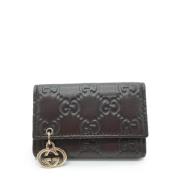 Pre-owned Leather key-holders Gucci Vintage , Black , Dames