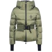 Groene Technische Nylon Pufferjas Moncler , Green , Dames