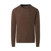 Bruine Crewneck Sweater Contrast Trim North Sails , Brown , Heren