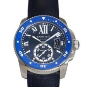 Pre-owned Stainless Steel watches Cartier Vintage , Blue , Heren