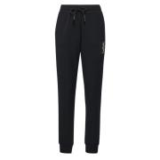 Sportieve Zwarte Trekkoord Taille Logo Broek Emporio Armani , Black , ...