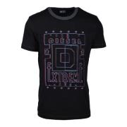 Katoenen T-shirt Diesel , Black , Heren