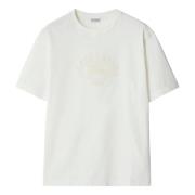 Casual Heren T-shirt in Krijt Burberry , White , Heren