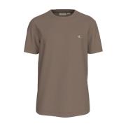 Bruin Logo Patch Katoenen T-shirt Calvin Klein , Brown , Heren