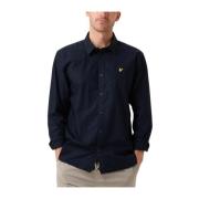 Blauwe Poplin Overhemd Lange Mouw Lyle & Scott , Blue , Heren