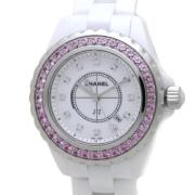 Pre-owned Fabric watches Chanel Vintage , White , Dames