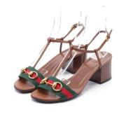 Pre-owned Leather sandals Gucci Vintage , Brown , Dames