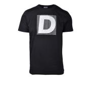 Katoenen T-shirt Diesel , Black , Heren