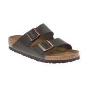 Leren Sandalen Arizona Dark Brown Birkenstock , Brown , Heren