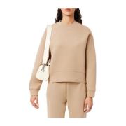 Sportieve Crewneck Trui Camel Lacoste , Brown , Dames