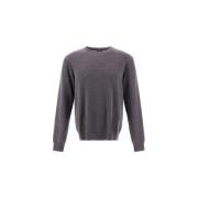 Metalen Logo Crewneck Lange Mouw Jersey Herno , Gray , Heren