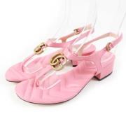 Pre-owned Leather sandals Gucci Vintage , Pink , Dames