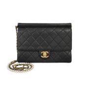 Pre-owned Leather chanel-bags Chanel Vintage , Black , Dames