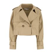 Beige Katoenen Trenchcoat JW Anderson , Beige , Dames