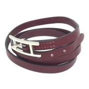 Pre-owned Leather bracelets Hermès Vintage , Red , Dames