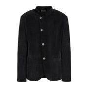 Heren Blazer met Mandarin Kraag Armani , Black , Heren