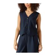 Elegant Navy Vest voor Vrouwen Modström , Blue , Dames