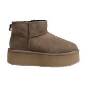 Leren Herfst Schoenen Dames Kameel Emu , Brown , Dames