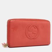 Pre-owned Leather wallets Gucci Vintage , Orange , Dames