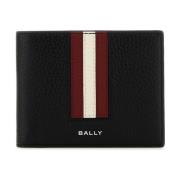 Klassieke Zwarte Leren Portemonnee Bally , Black , Heren