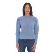 Lichtblauwe truien met Lurex-applicaties Twinset , Blue , Dames