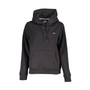 Zwarte katoenen hoodie met logoplaatje Tommy Hilfiger , Black , Dames