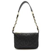 Pre-owned Leather chanel-bags Chanel Vintage , Black , Dames