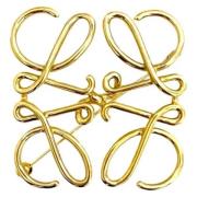 Pre-owned Metal brooches Loewe Pre-owned , Yellow , Dames