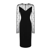 Viscose Midi Jurk Givenchy , Black , Dames