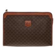 Pre-owned Leather clutches Celine Vintage , Brown , Dames