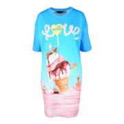 Katoenen jurk voor vrouwen Love Moschino , Blue , Dames