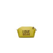 Gele Crossbody Tas met Gouden Details Love Moschino , Yellow , Dames