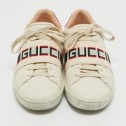 Pre-owned Leather sneakers Gucci Vintage , Beige , Dames