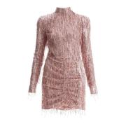 Pailletten Franje Mesh Mini Jurk Rotate Birger Christensen , Pink , Da...