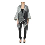 Zwarte Geruite Poncho Jas Liu Jo , Gray , Dames