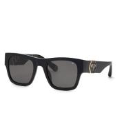 Zwarte Acetaat Zonnebril Philipp Plein , Black , Heren